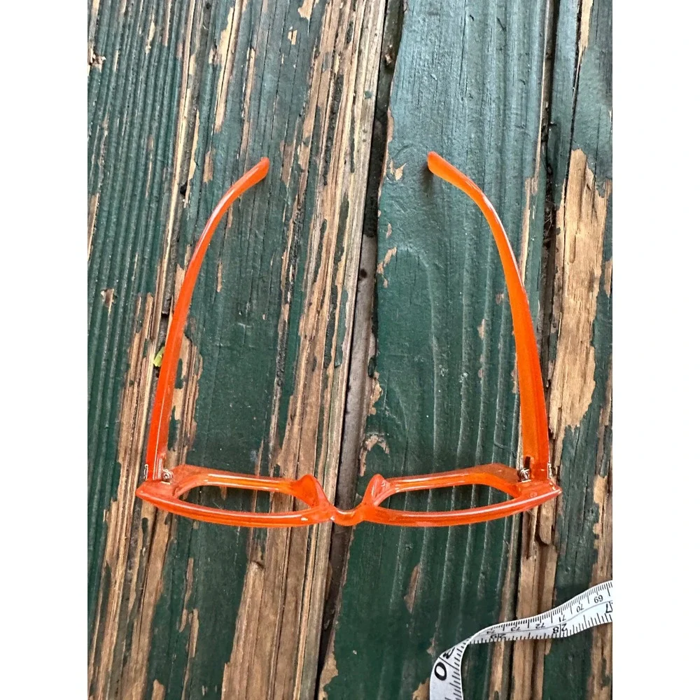 Oversized Square Orange Eyeglass Frames Translucent Chunky Retro Fashion Glasses